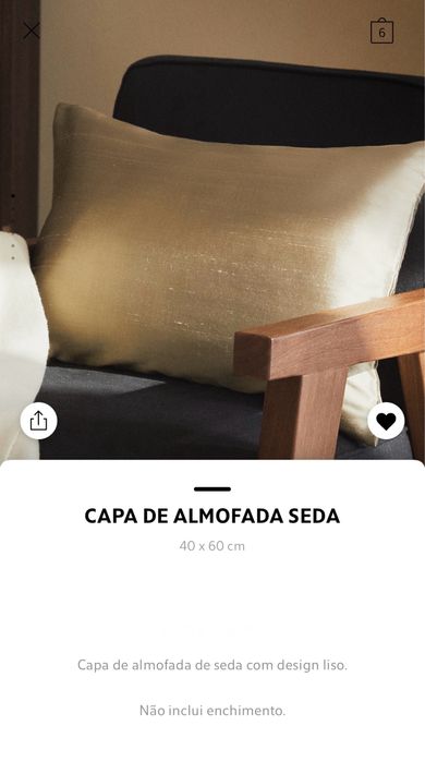 Capa De Almofada Seda Zara Home NOVO