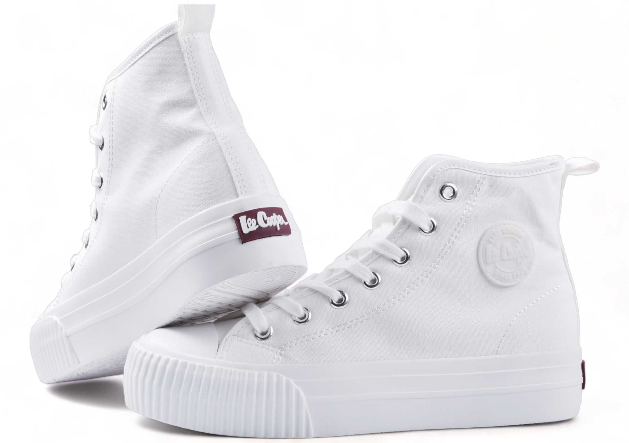 Buty Damskie Lee Cooper Trampki Platforma za kostkę -2132 r.40 białe