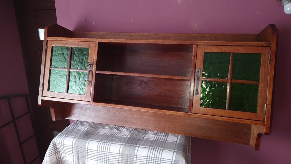 Stara witryna  półka stylowa wisząca dąb