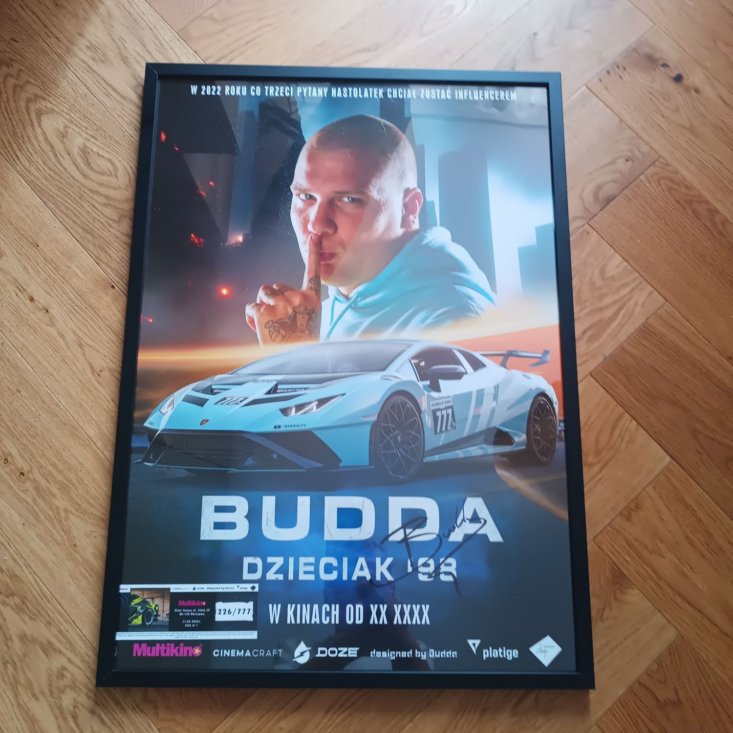 Plakat Budda "Dzieciak 98" przedpremierowy z biletem.