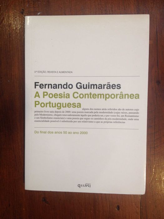 Fernando Guimarães - A poesia contemporânea portuguesa