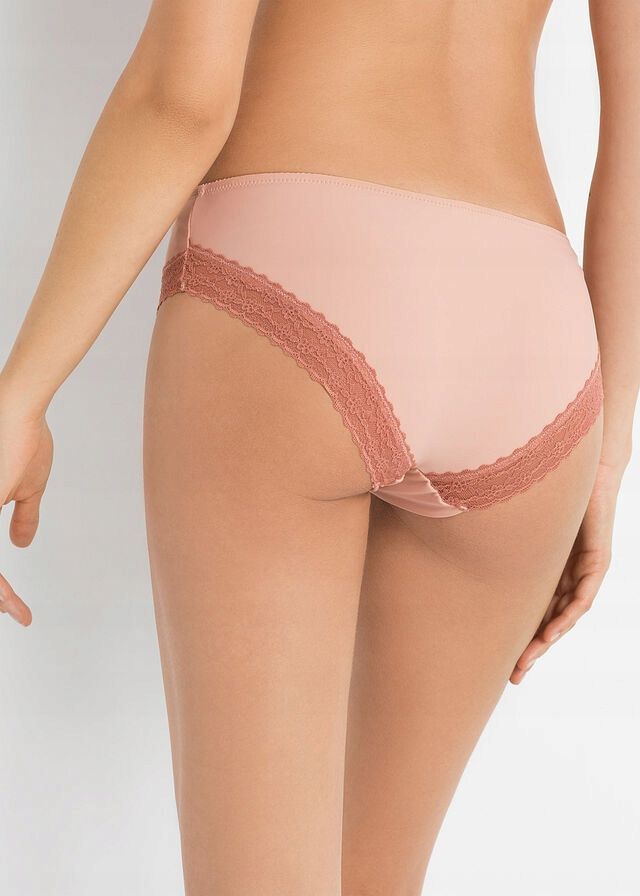 AF9545 majtki figi panty z koronką stary róż^40/42