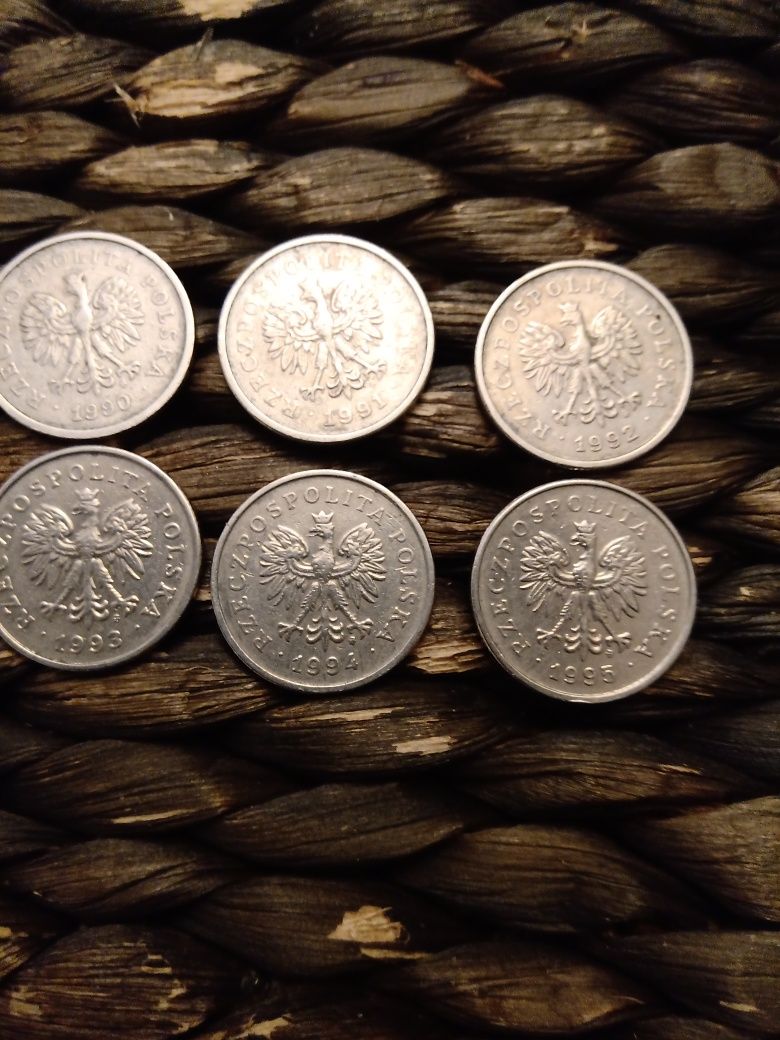 1 złoty 90,91,92,93,94,95 monety 6 szt