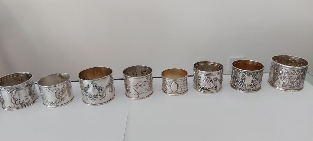 Argolas de guardanapo em Prata x 8 peças -Lote 300€ / Por 40€ unidade
