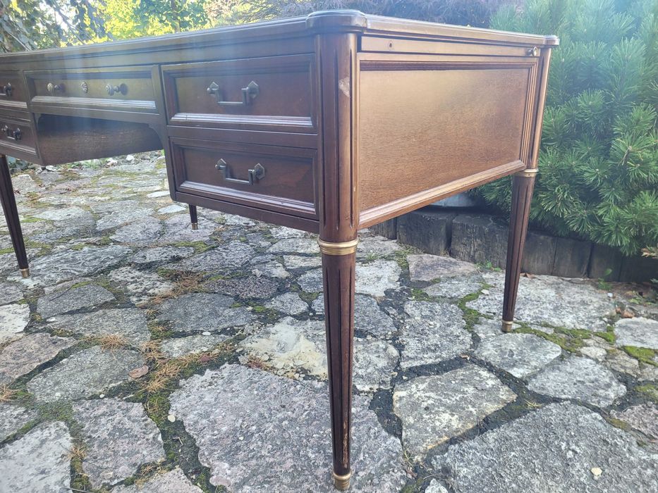 biurko Louis Philippe Francja  antyk retro design skóra mahoń