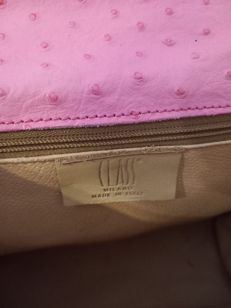 Class Milano bag Italy skóra różowa torebka