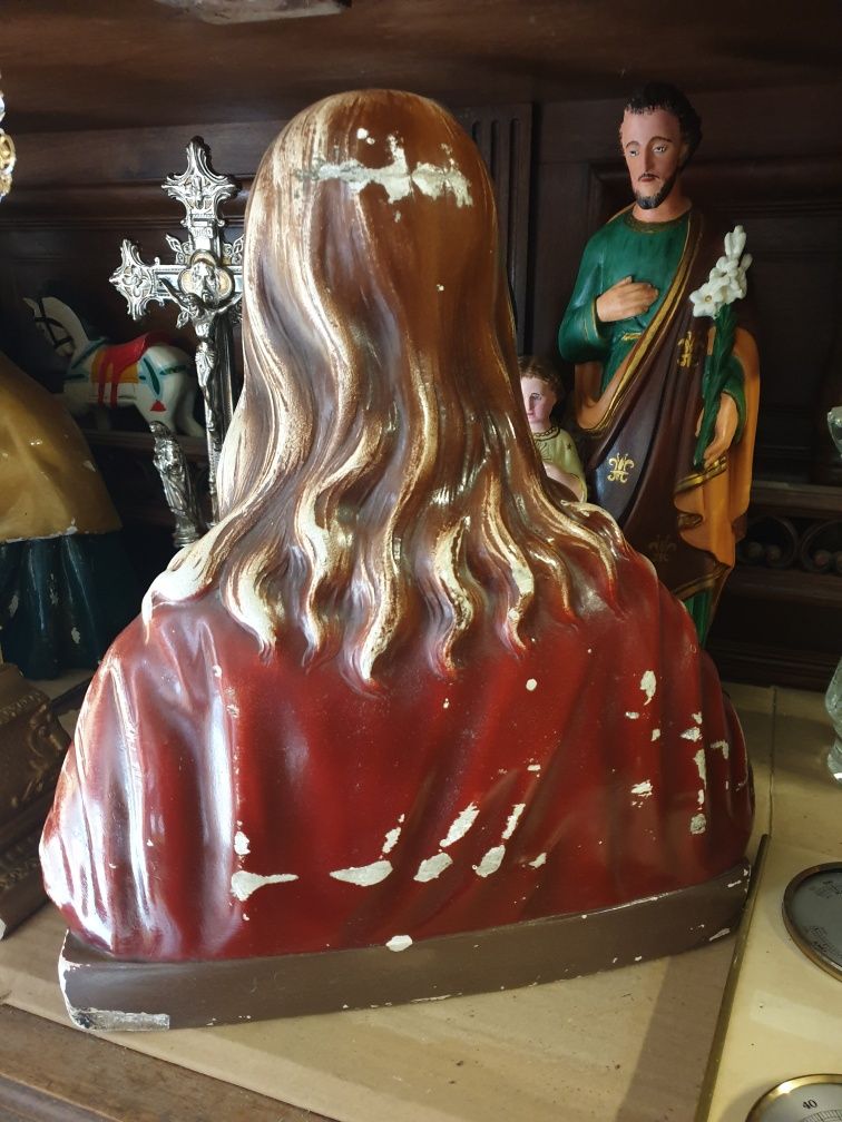 Stare gipsowe popiersie Pan Jezus figurka Jezusa