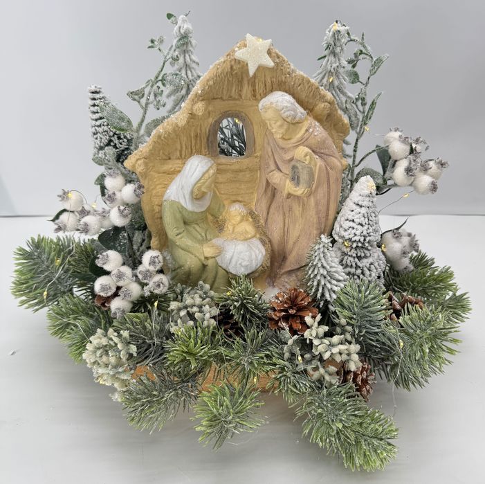 Stroik świąteczny szopka Bożonarodzeniowa Święta Rodzina
