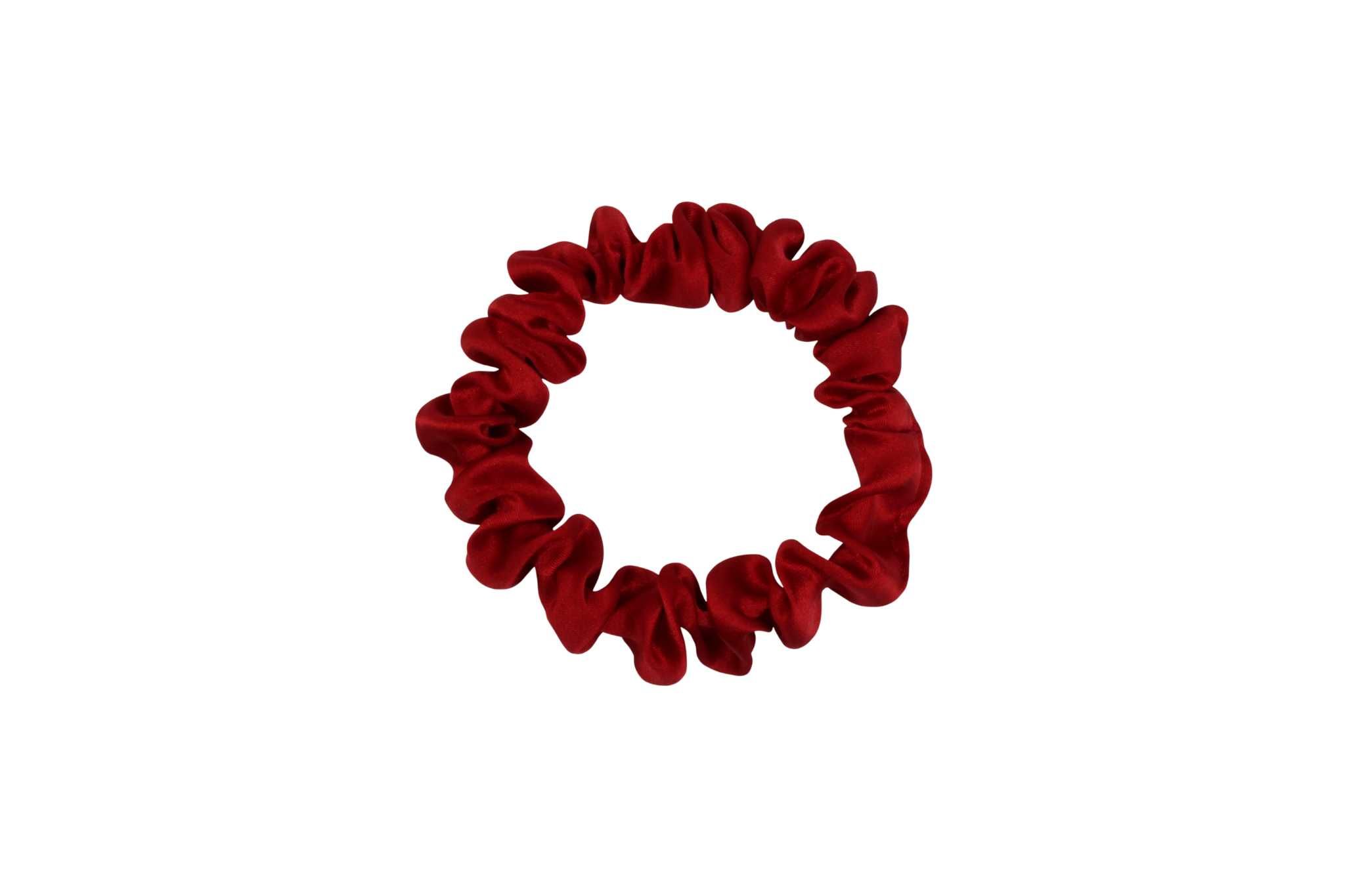 Jedwabna gumka typu scrunchie (frotka) Czerwona XS