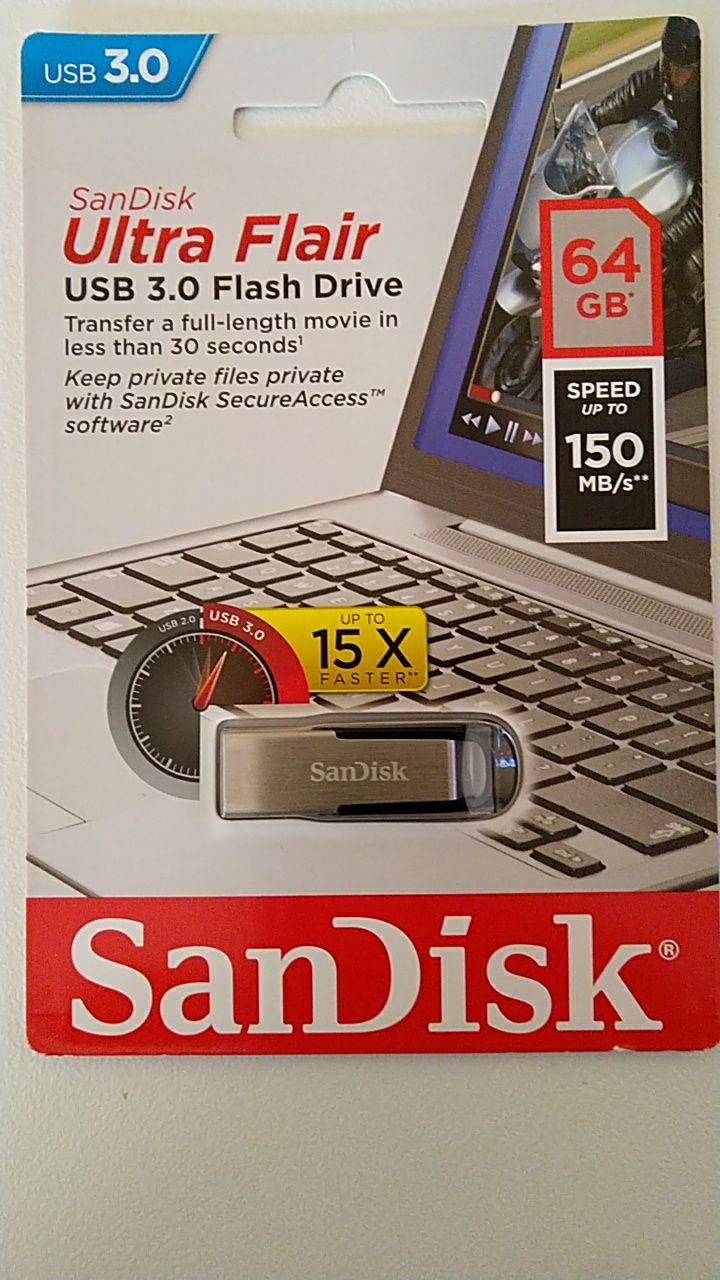 SanDisk Pendrive 64Gb Ultra Rápida 150Mb/s Nova