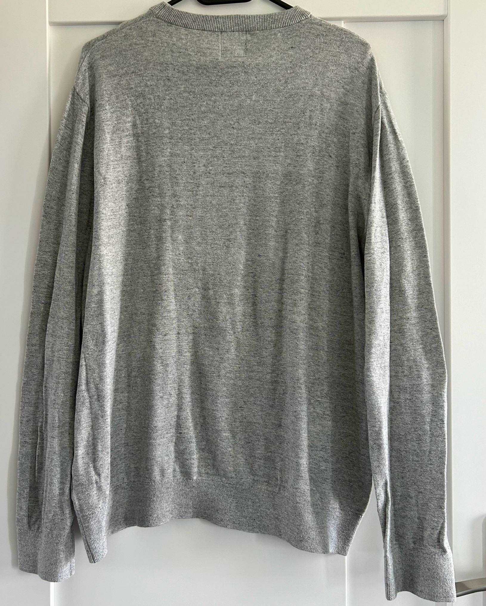 Lekki duży sweter gładka bluza męska H&M / 100% bawełna / XL jak nowy