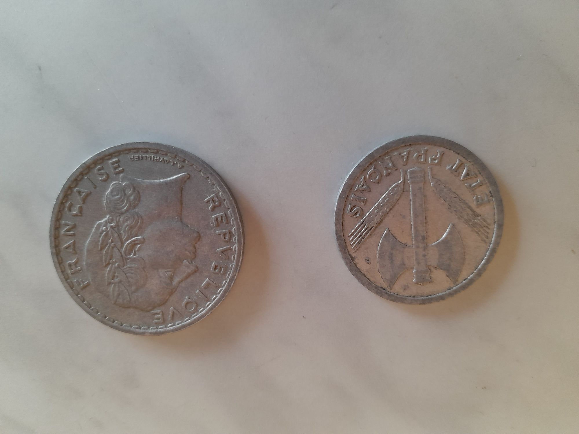 Monety 5 franków 1949, 2 franki 1943