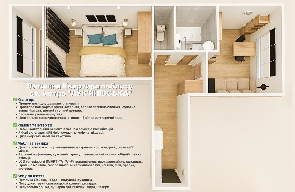Квартира Лукʼянівська Контрактова пл метро