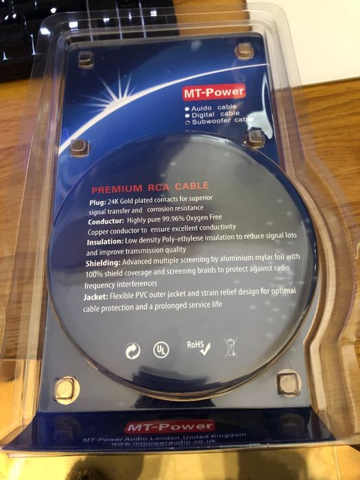 Продам кабель MT Power Diamond RCA 5m (subwoofer)