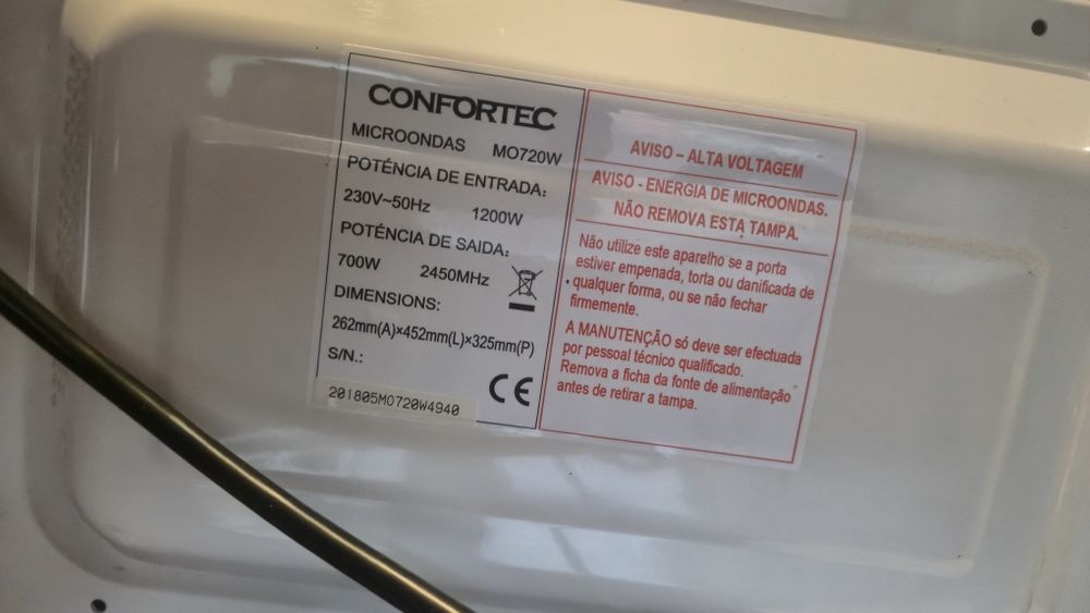 Microondas Confortec