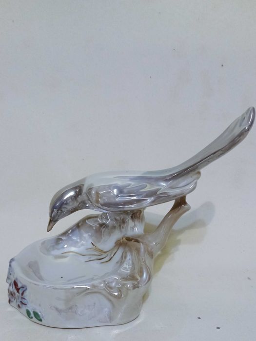 Figurka porcelanowa / popielnica porcelanowa - PTAK