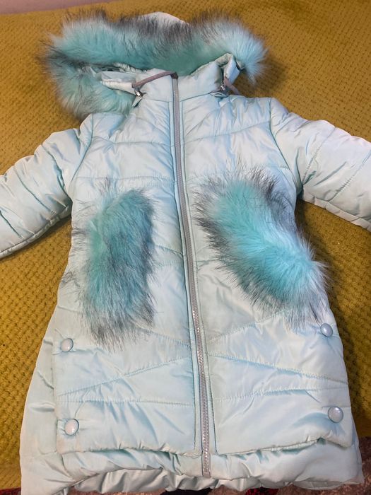 Утеплене напівпальто на дівчинку 128 см