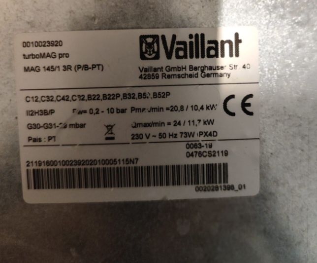 Esquentador Vaillant 2020 compacto turbo mag pro 11L