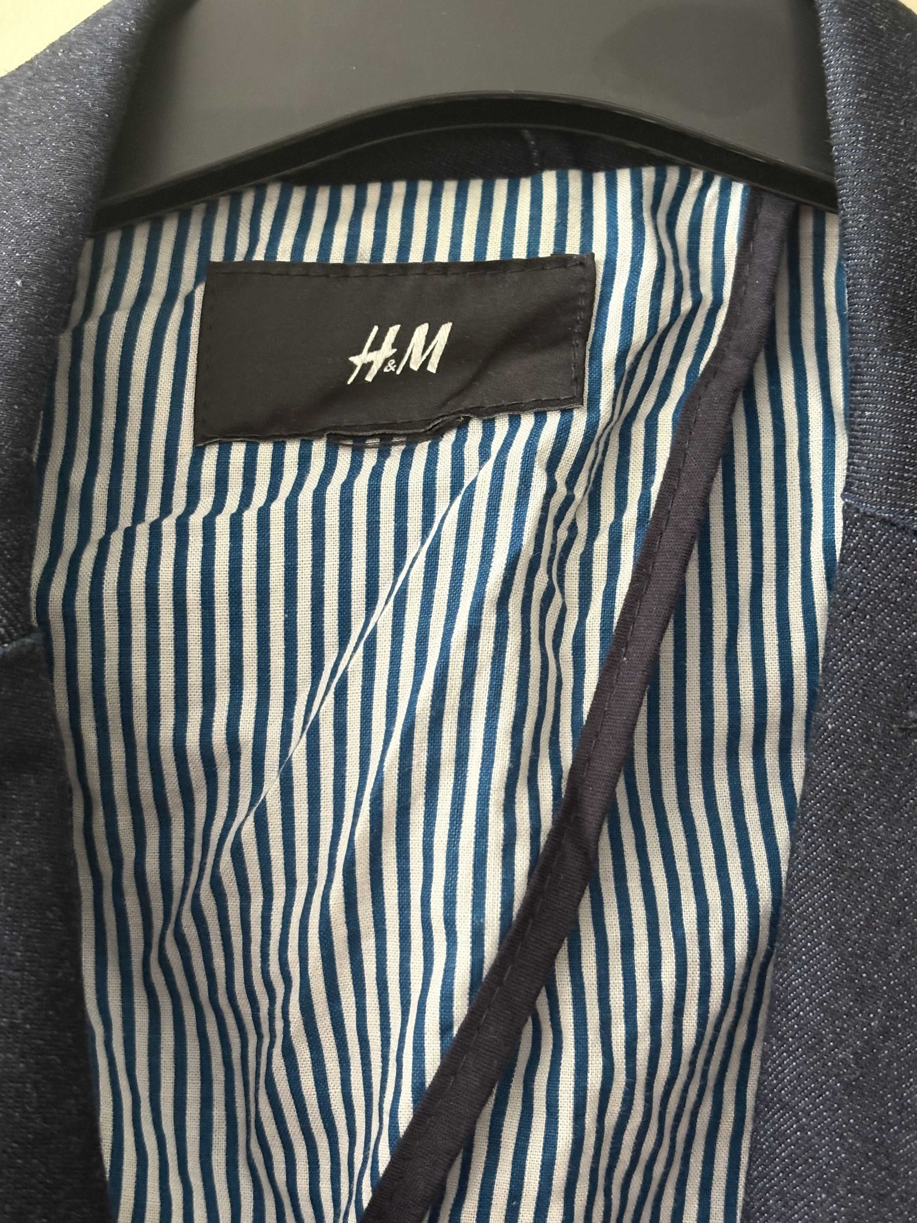 Marynarka juniorska/męska H&M jeansowa ciemnogranatowa, S