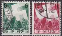 Selos Alemanha Nazi 1933/45-Saudação Nazi c/ Suástica usados 2ª Guerra
