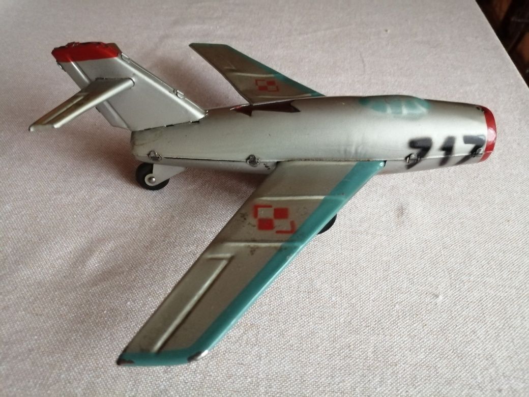Zabawka PRL samolot metalowy