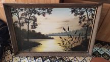 Obraz pejzaż jeziora piękny uzywany rozmiar 80x50cm