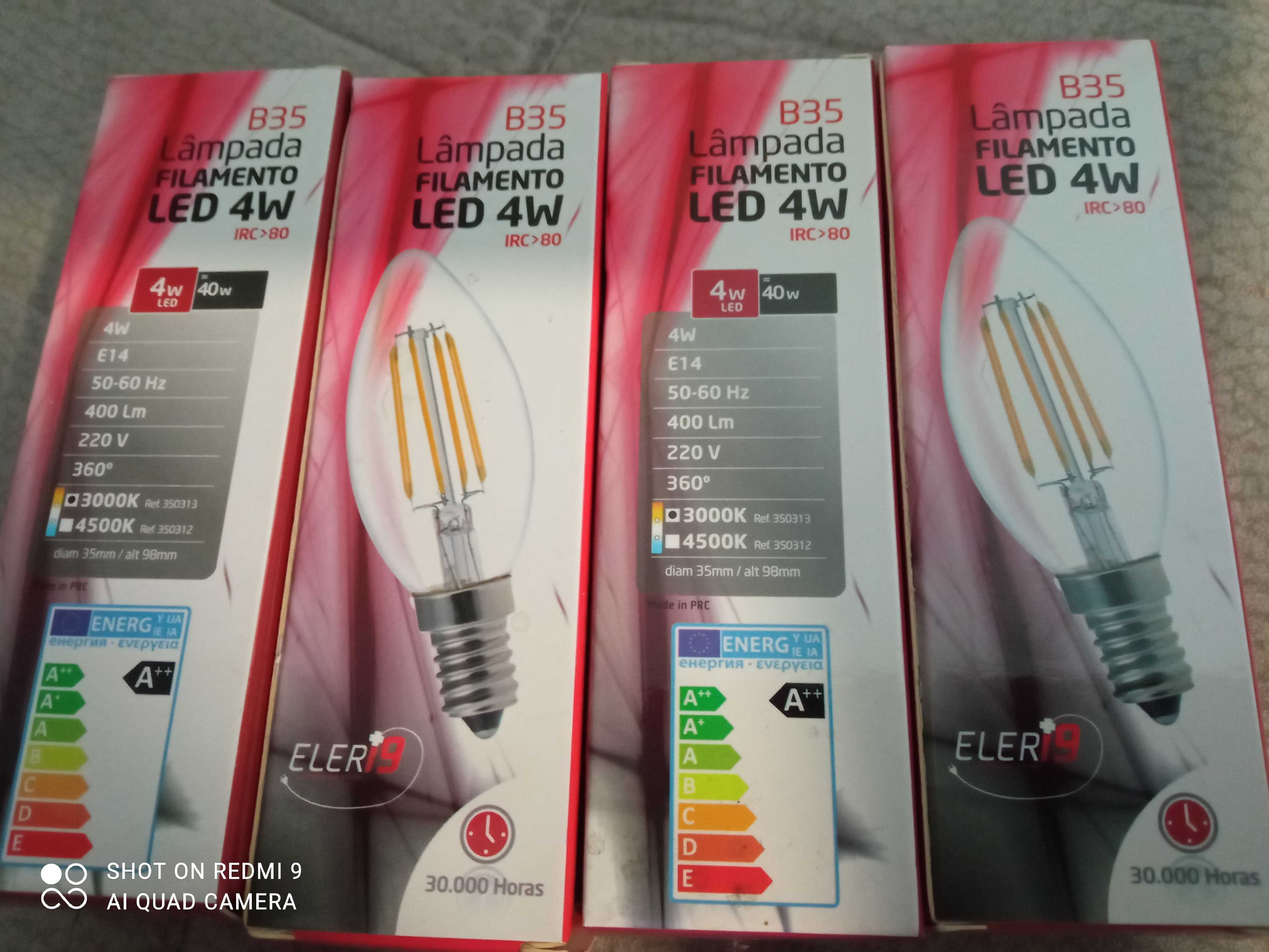 Lâmpadas Led c/ filamento e casquilho fino - 220V