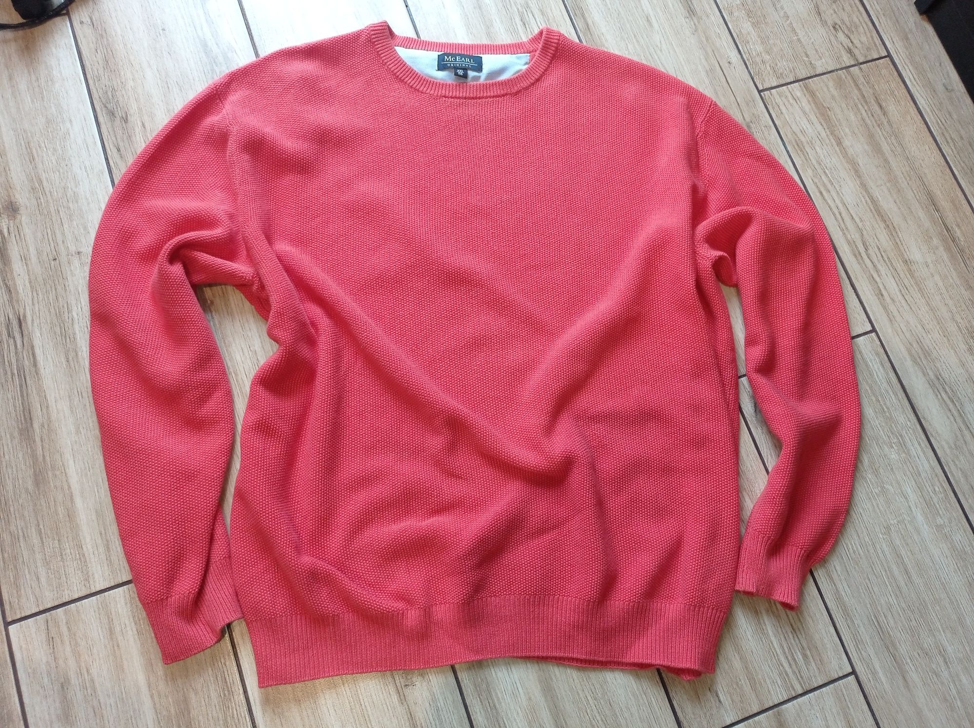 Mc Earl Koralowy sweter XXL 56 jak nowy