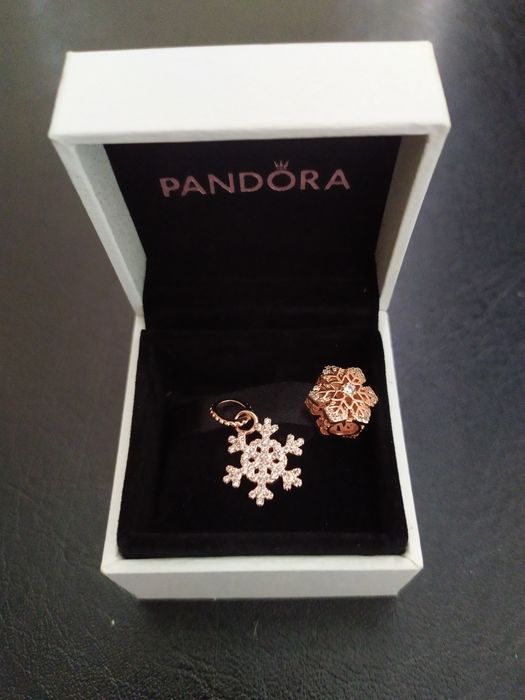 Charmsy Pandora S925, gwiazdka i śnieżynka