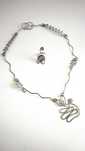 Conjunto de colar e anel tema gato