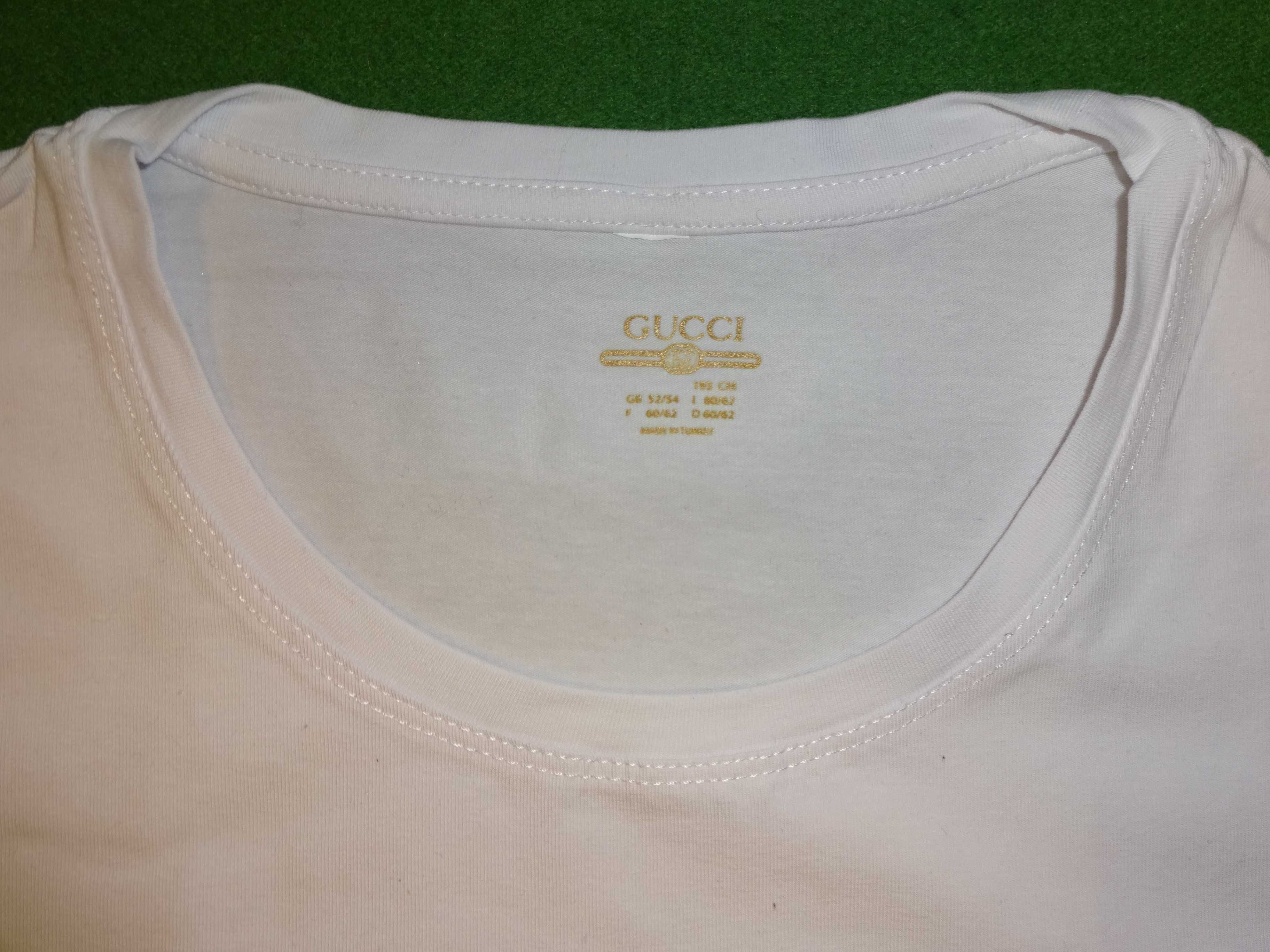GUCCI biała bawełniana koszulka tshirt bluzka na krótki rękaw M