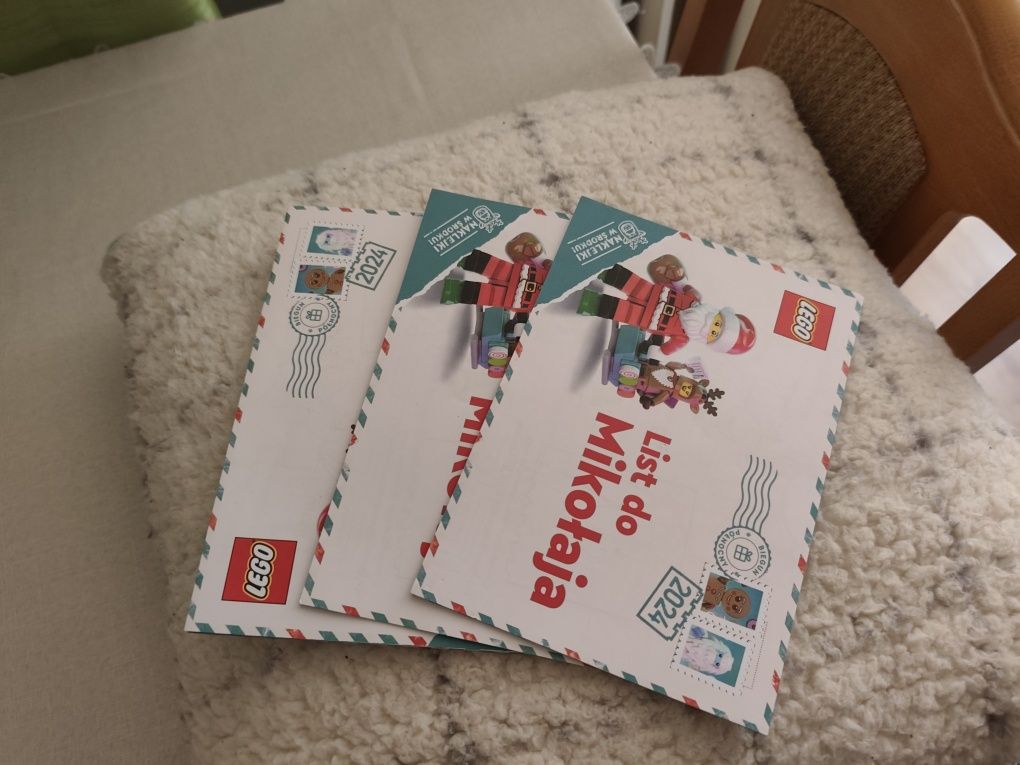 LEGO - list do Świętego Mikołaja wraz z zabawą i naklejkami nowe