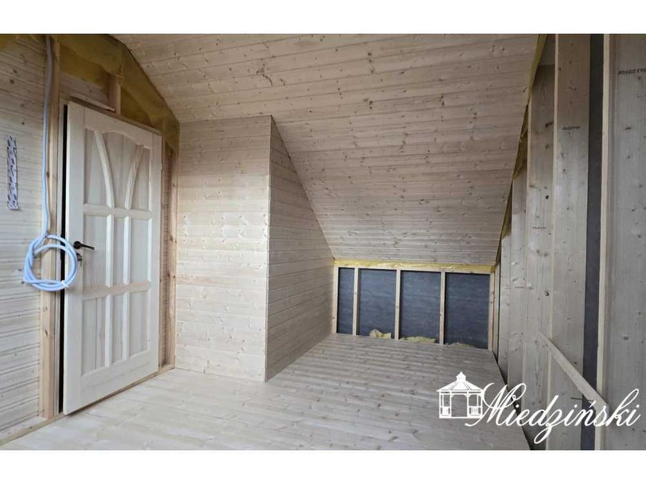 Dom drewniany,letniskowy,ogrodowy, Krokus 6x11m, z poddaszem do 70m2