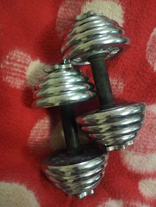 Гантели - гири для спорта, хромированные, тренажер для тела