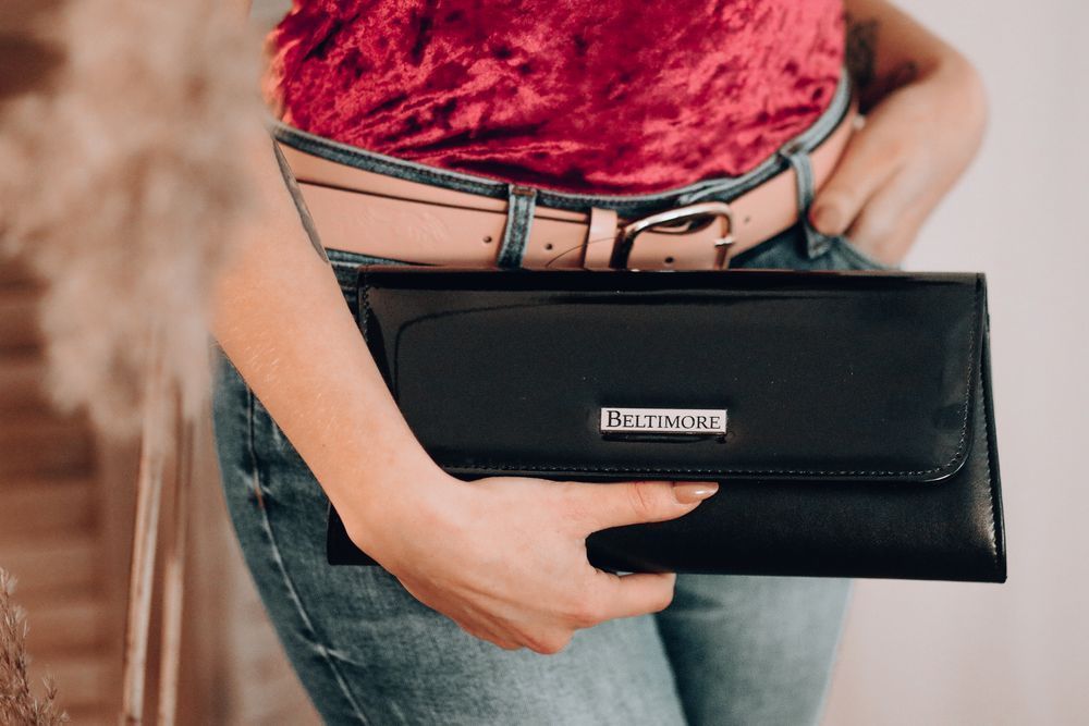 Czarna Damska Torebka Kopertówka wieczorowa Beltimore wyjściowa modna