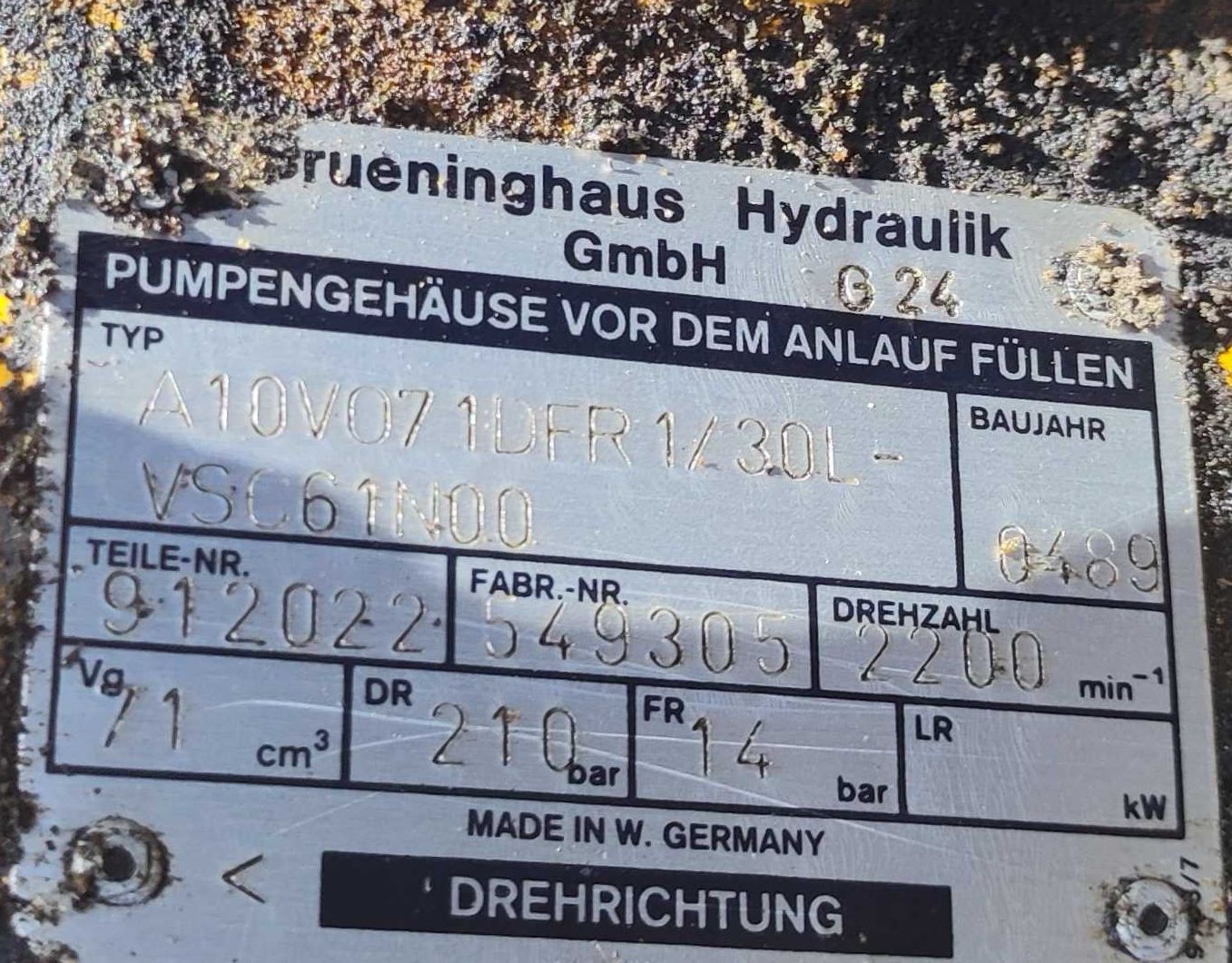 Ładowarka Zetelmayer , Volvo - Pompa hydrauliczna A10V071DFR1/30L