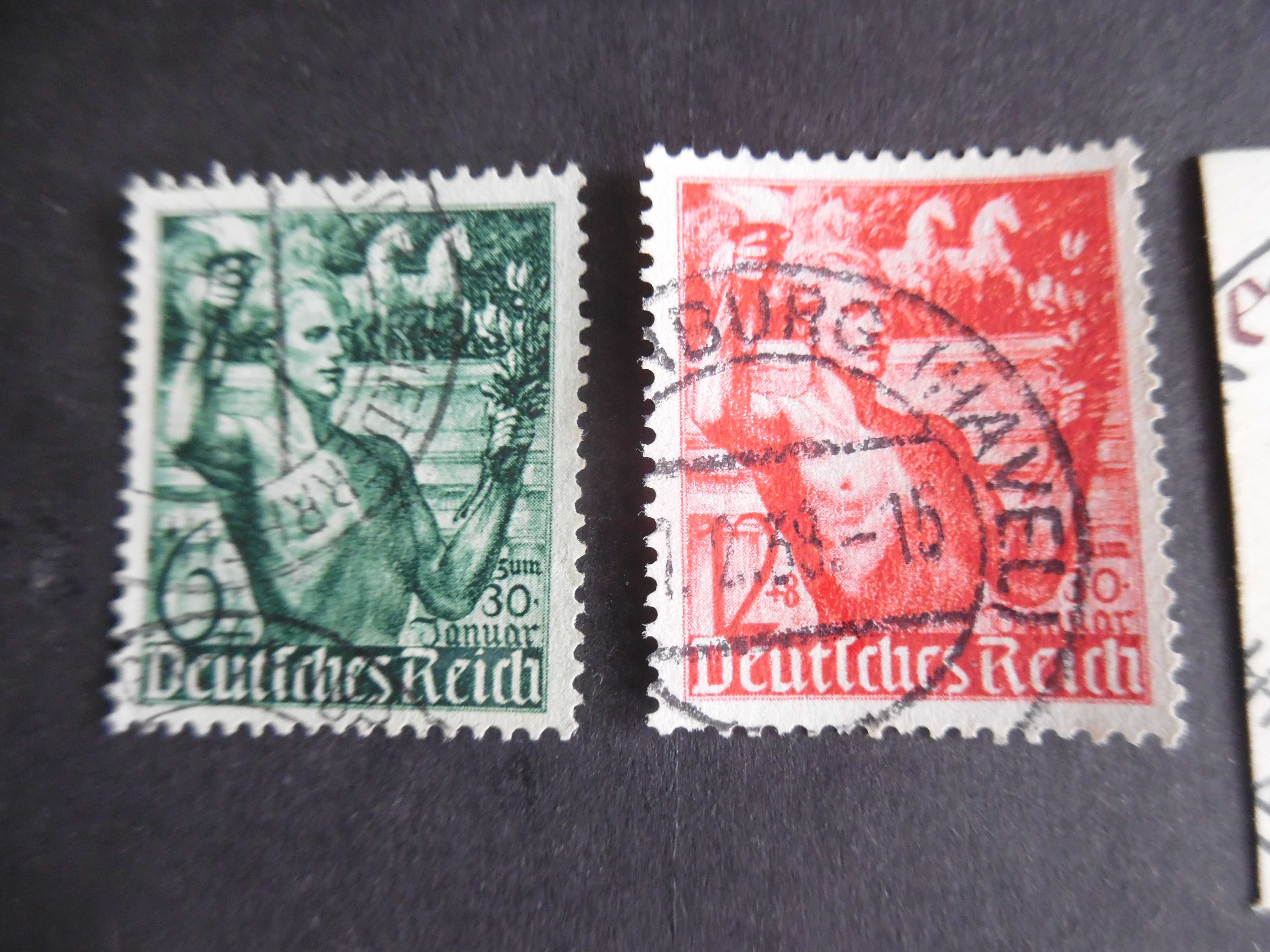 Selos Alemanha Nazi 1939/45-Série jogos olímpicos c/ carimbo raro 1936