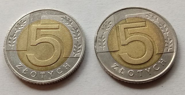 Monety 5zł 2008 i 2020 cena za komplet