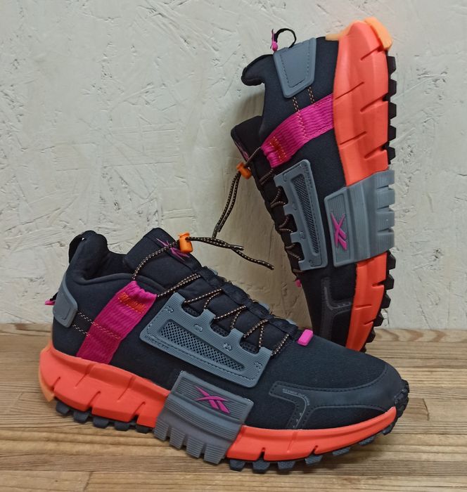 Reebok Zig Kinetica Edge кроссовки мужские черные с оранжевым термо