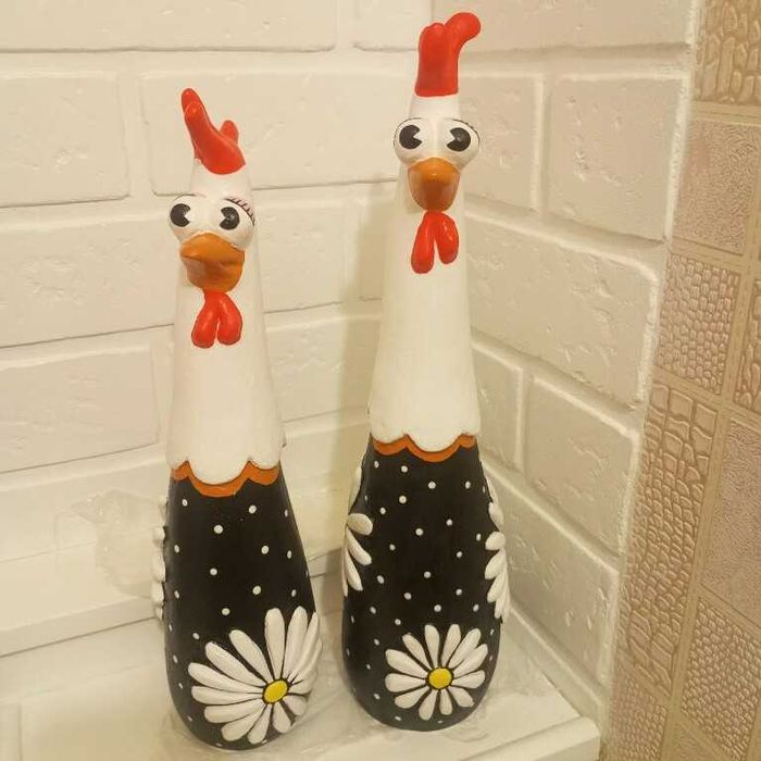 Как садовые фигуры " Курочка с ромашками"