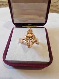 КОРОЛЕВСКОЕ золотое кольцо маркиз с рубином колечко