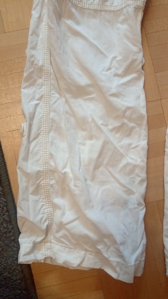 Spodnie białe damskie przewiewne z bawełny rozmiar XS/S