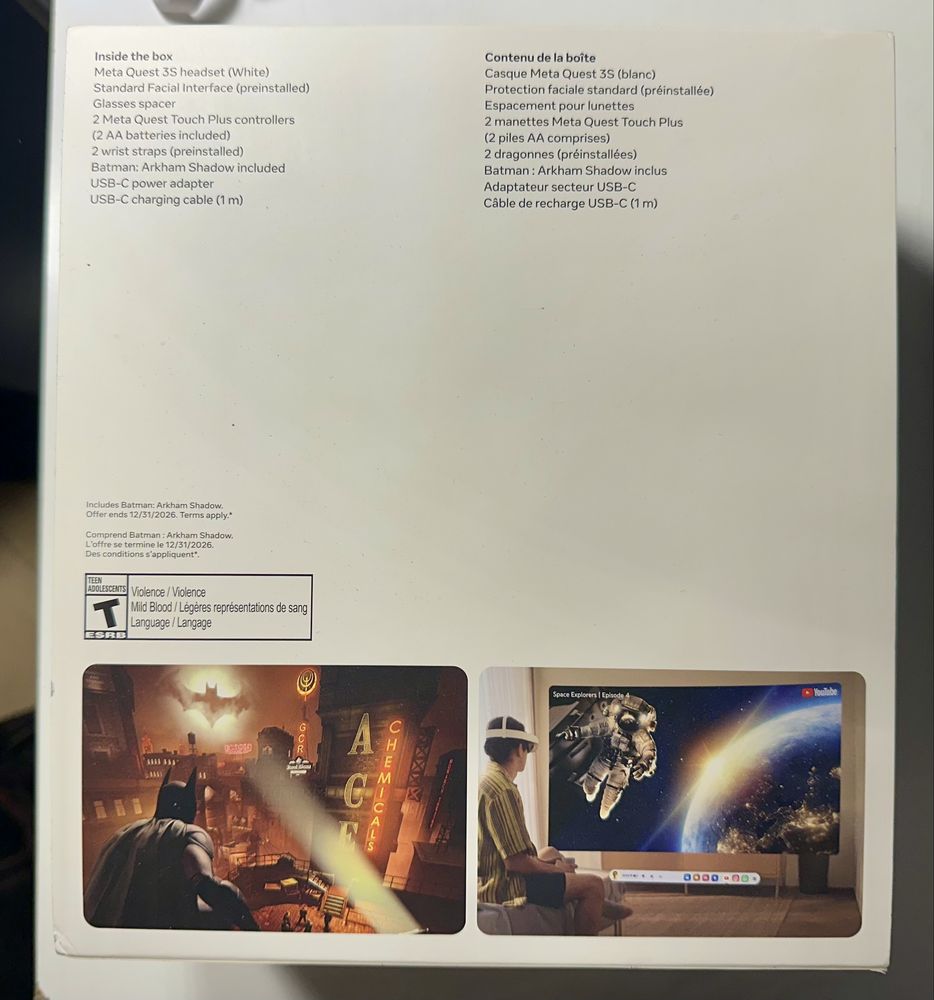 Gogle VR Meta Quest 3S 256 GB zestaw