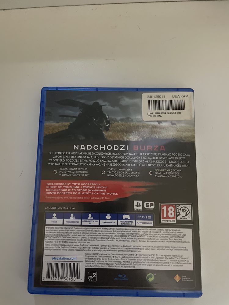 Диск для ps4 Ghost of tsushima
