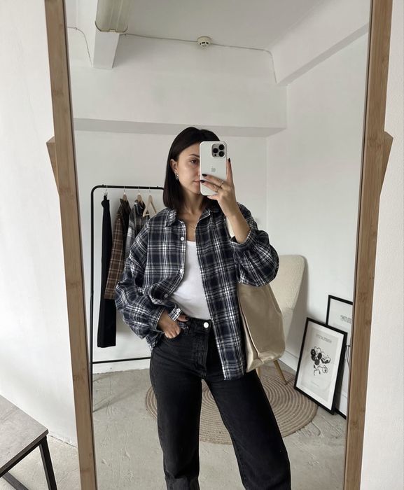 Сорочка оверсайз в клітинку