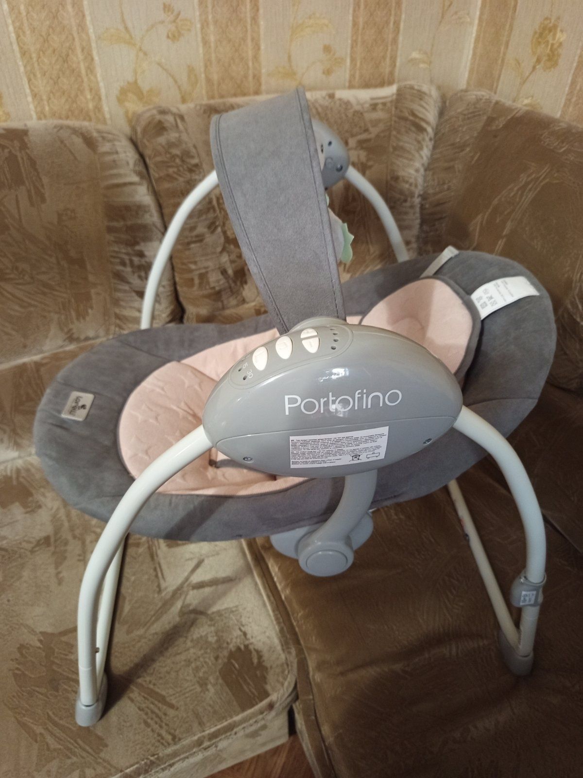 Шезлонг - качели Portofino Lorelli люлька 2 в 1 с рождения до 6 месяце