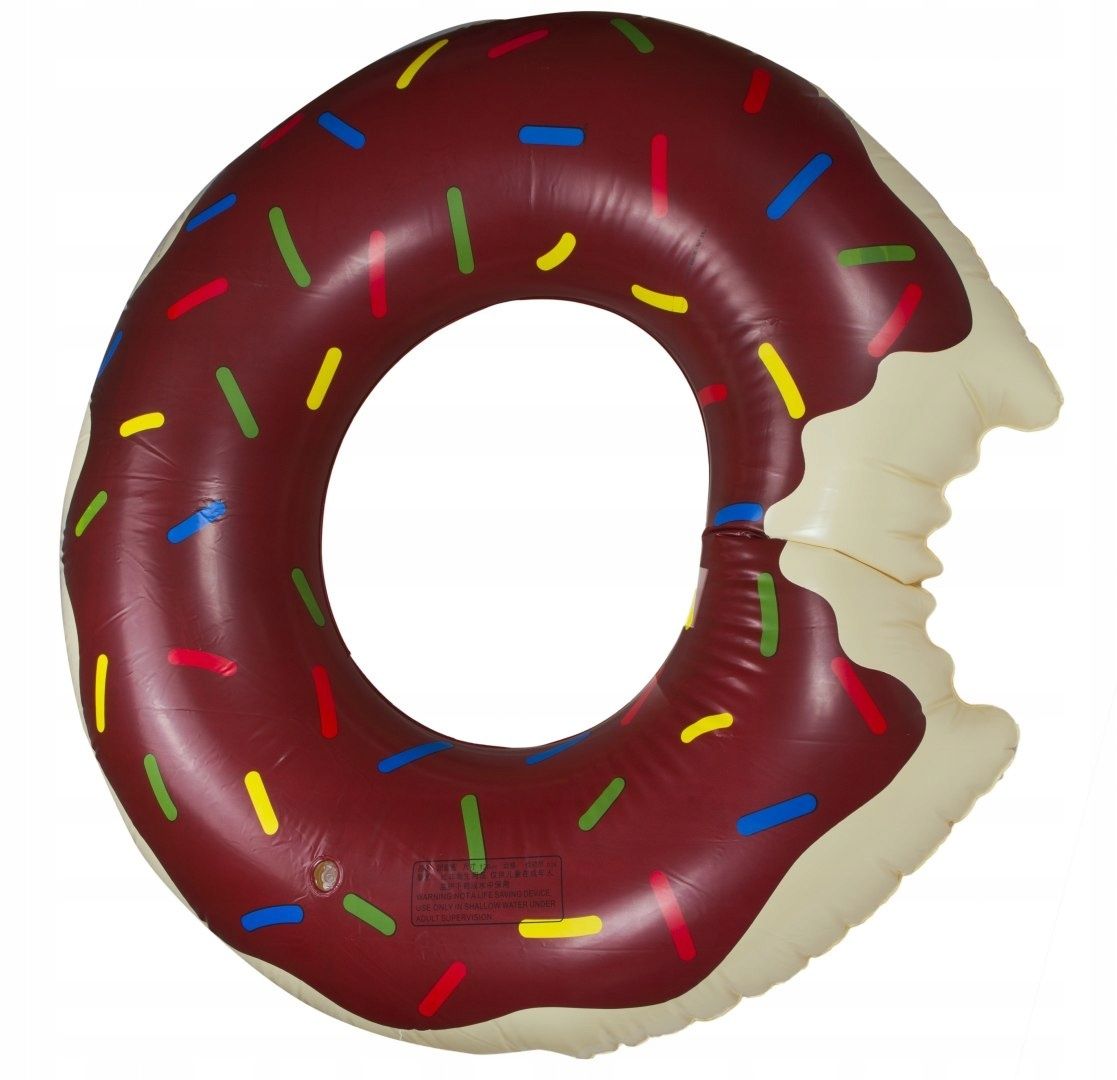 Koło do pływania 110 cm donut brązowy