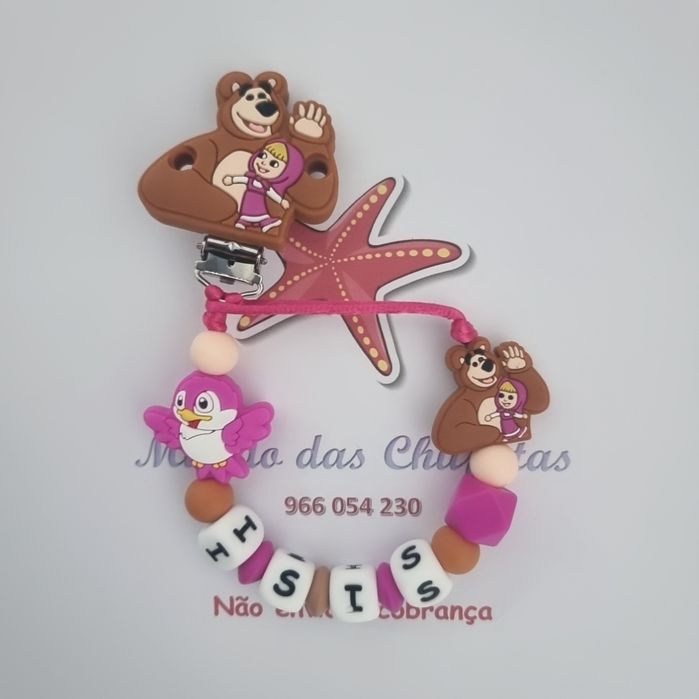 Prende xuxas silicone bebé chupeta