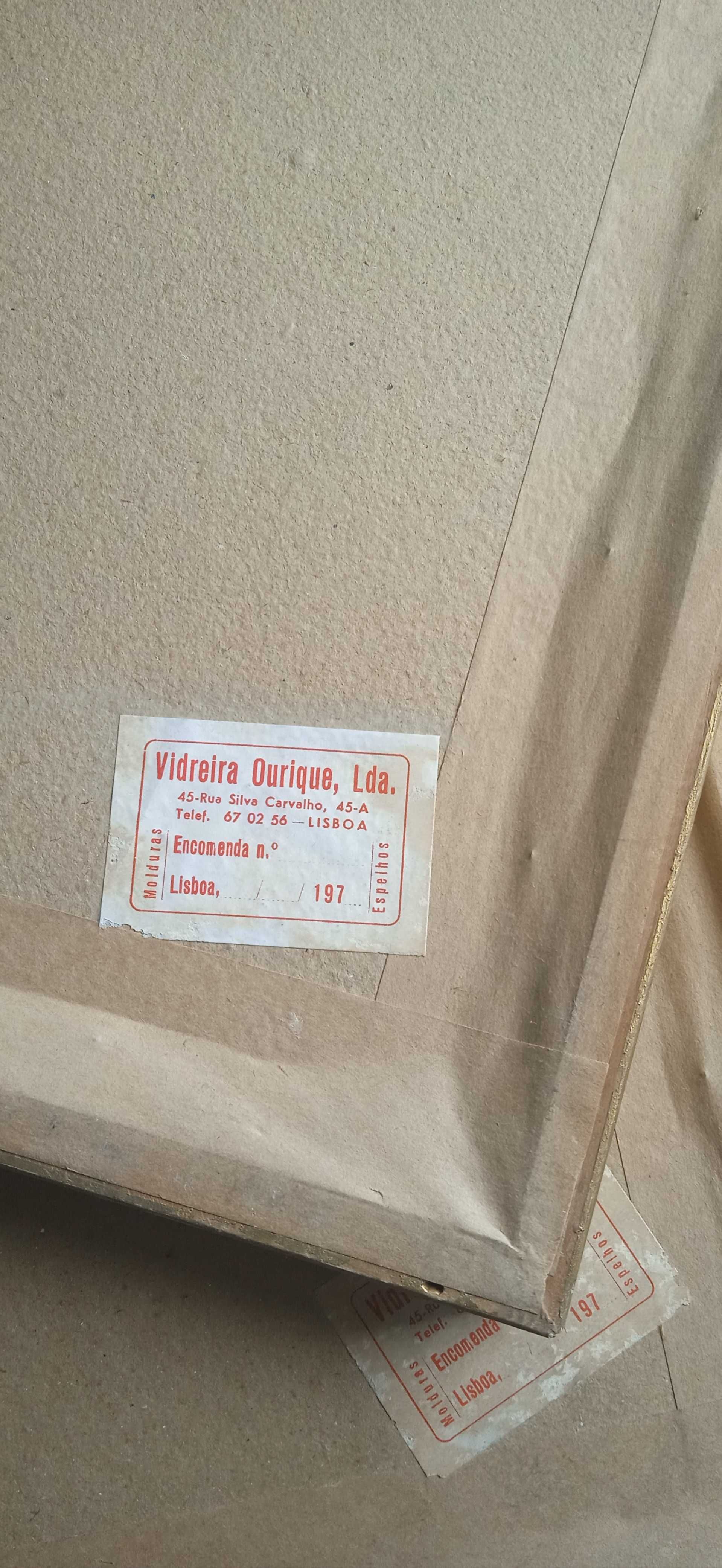 Conjunto de 4 molduras douradas antigas da vidreira Ourique 70s