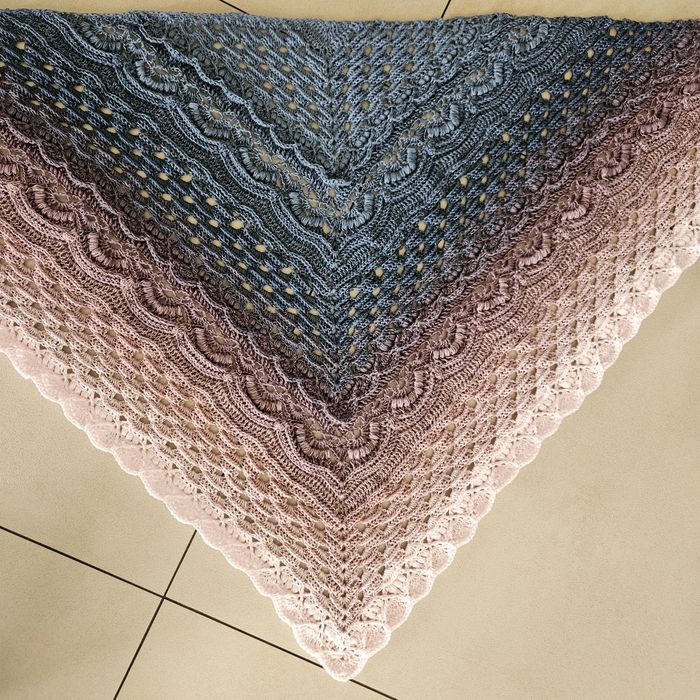 Chusta robiona ręcznie na szydełku rękodzieło Handmade